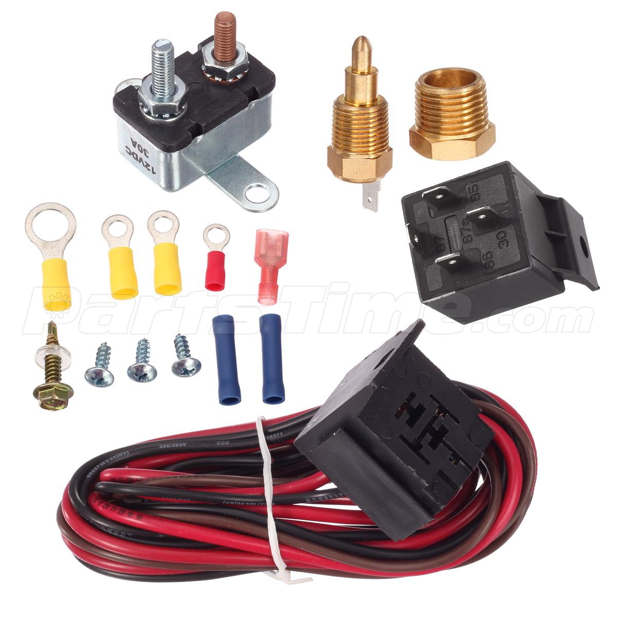 Electric Radiator Engine Fan Thermostat Temperature Switch Relay Kit 3/