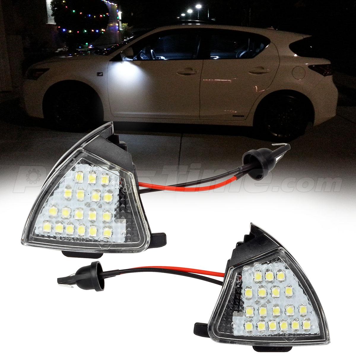 2x White 6000K Side Mirror Puddle Light LED Bulbs For VW Golf 5 Jetta ...