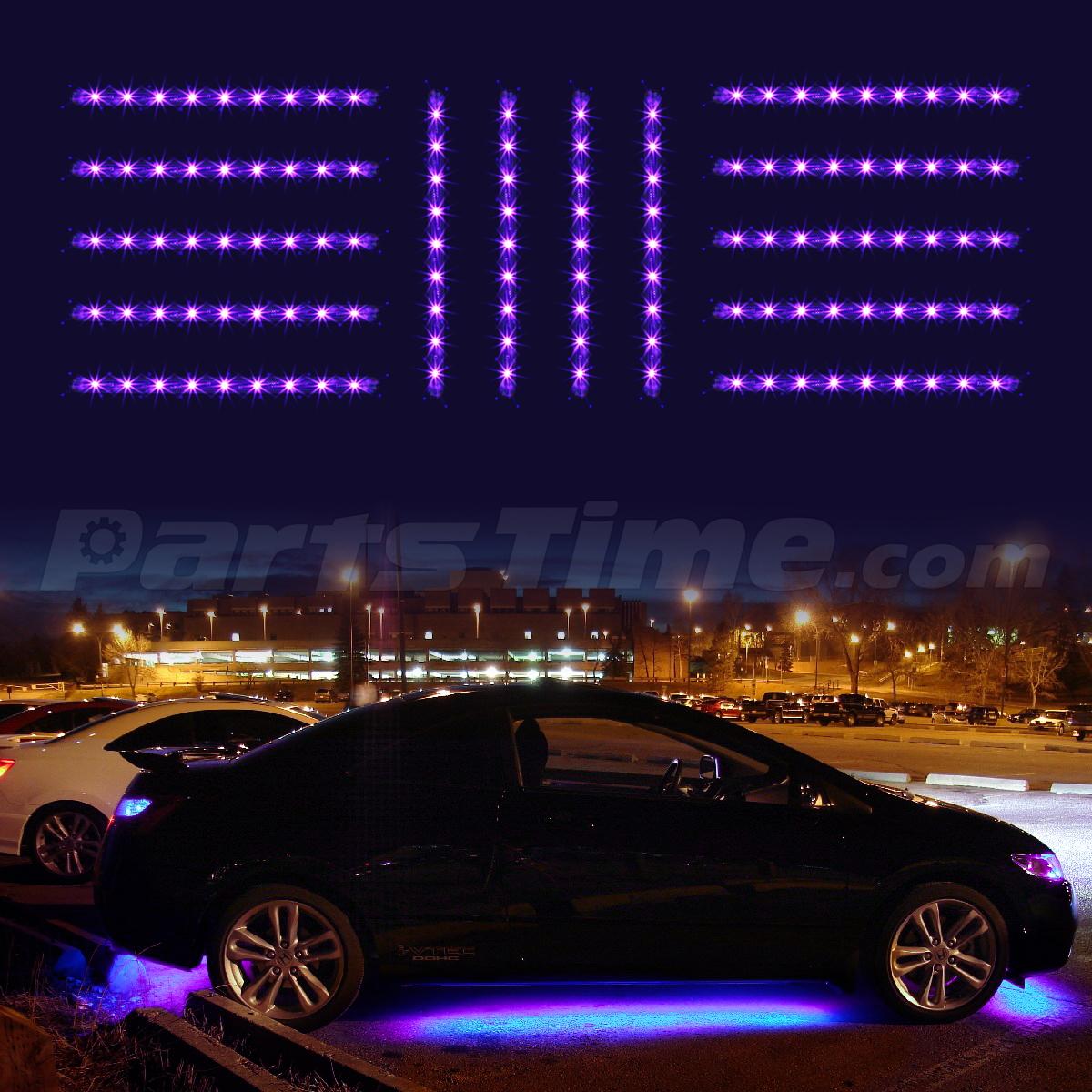 Purple 14pc Car Truck Underglow Under Body Neon Accent Glow LED Lights