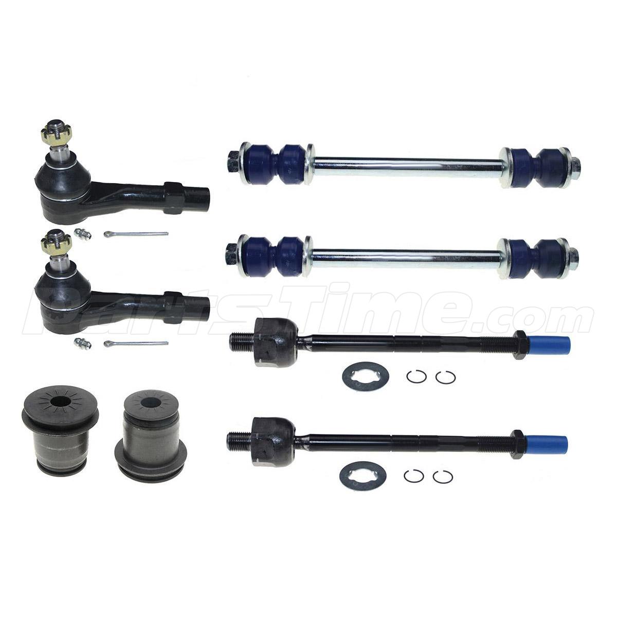 Front Inner & Outer Tie Rod Ends + Sway Bar + Bushing Kit for 0103